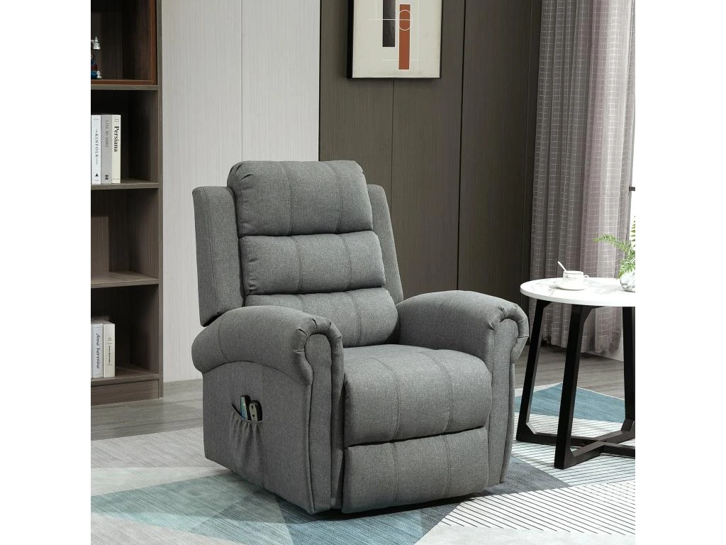 Fauteuil De Massage Fauteuil Releveur électrique Inclinaison Réglable Repose-Pied Ajustable Lin Gris Chiné 3 Fauteuil De Massage Fauteuil Releveur électrique Inclinaison Réglable Repose-Pied Ajustable Lin Gris Chiné