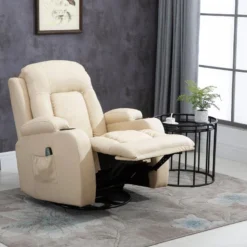 Fauteuil De Massage Et Relaxation électrique Chauffant Inclinable Manuellement Repose-pied Télécommande Crème 10 Fauteuil De Massage Et Relaxation électrique Chauffant Inclinable Manuellement Repose-pied Télécommande Crème -Promos Fauteora Magasin fauteuil 22963453