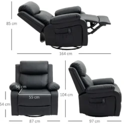 Fauteuil De Massage Et Relaxation électrique Inclinable Pivotant Repose-pied Télécommande Noir 9 Fauteuil De Massage Et Relaxation électrique Inclinable Pivotant Repose-pied Télécommande Noir -Promos Fauteora Magasin fauteuil 22963481