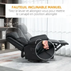 Fauteuil De Massage Et Relaxation électrique Inclinable Pivotant Repose-pied Télécommande Noir 11 Fauteuil De Massage Et Relaxation électrique Inclinable Pivotant Repose-pied Télécommande Noir -Promos Fauteora Magasin fauteuil 22963485