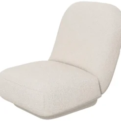 Fauteuil Paresseux Grand Confort épaisse Assise 25 Cm Doux Revêtement Tissu Toucher Laine D'agneau Blanc Cassé