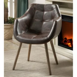 Fauteuil En Simili Aspect Cuir Vieilli VILNIUS