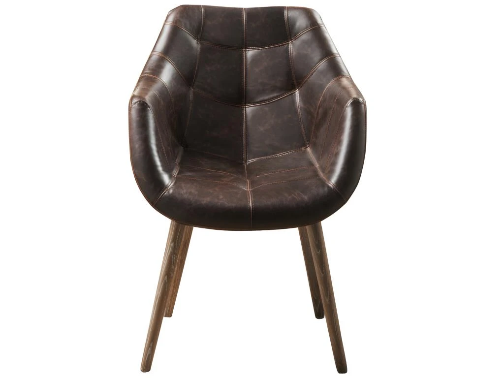 Fauteuil En Simili Aspect Cuir Vieilli VILNIUS 6 Fauteuil En Simili Aspect Cuir Vieilli VILNIUS – Image 4