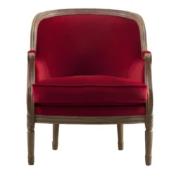 Fauteuil En Velours ALIENOR - Rouge -Promos Fauteora Magasin fauteuil 230871