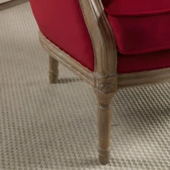 Fauteuil En Velours ALIENOR - Rouge -Promos Fauteora Magasin fauteuil 230877