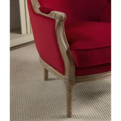 Fauteuil En Velours ALIENOR - Rouge -Promos Fauteora Magasin fauteuil 230879
