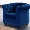 Fauteuil CHESTERFIELD - Velours Bleu Roi -Promos Fauteora Magasin fauteuil 266571