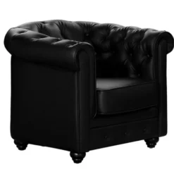 Fauteuil En Simili CHESTERFIELD - Noir 12 Fauteuil En Simili CHESTERFIELD - Noir -Promos Fauteora Magasin fauteuil 268175