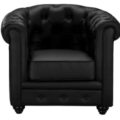 Fauteuil En Simili CHESTERFIELD - Noir 11 Fauteuil En Simili CHESTERFIELD - Noir -Promos Fauteora Magasin fauteuil 268177