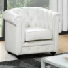 Fauteuil En Simili CHESTERFIELD - Blanc -Promos Fauteora Magasin fauteuil 268183