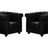 Lot De 2 Fauteuils CHESTERFIELD - Simili Noir -Promos Fauteora Magasin fauteuil 268207