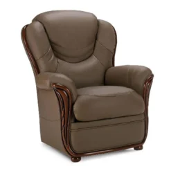 Fauteuil 100% Cuir De Buffle ADELAIDE - Taupe