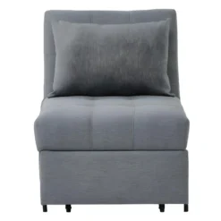 Fauteuil Convertible En Tissu LESNA - Gris -Promos Fauteora Magasin fauteuil 288665
