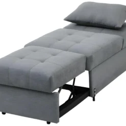 Fauteuil Convertible En Tissu LESNA - Gris -Promos Fauteora Magasin fauteuil 288675