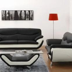 Fauteuil En Simili INDICE - Bicolore Noir Et Ivoire -Promos Fauteora Magasin fauteuil 322215