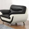 Fauteuil En Simili INDICE - Bicolore Noir Et Ivoire -Promos Fauteora Magasin fauteuil 322219