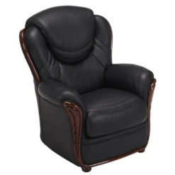 Fauteuil 100% Cuir De Buffle ADELAIDE - Noir