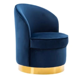 Fauteuil SANELA En Velours - Bleu Nuit -Promos Fauteora Magasin fauteuil 341725