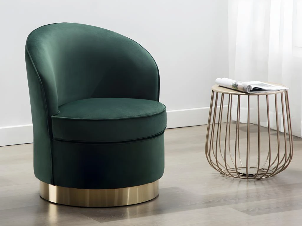 Fauteuil SANELA En Velours - Vert Sapin 4 Fauteuil SANELA En Velours - Vert Sapin – Image 2