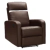 Fauteuil Relax électrique En Cuir ABERDEEN - Marron Et Bande Ivoire -Promos Fauteora Magasin fauteuil 366635