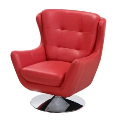 Fauteuil Pivotant En Cuir ANABA - Rouge 9 Fauteuil Pivotant En Cuir ANABA - Rouge -Promos Fauteora Magasin fauteuil 367149