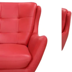 Fauteuil Pivotant En Cuir ANABA - Rouge 8 Fauteuil Pivotant En Cuir ANABA - Rouge -Promos Fauteora Magasin fauteuil 367153