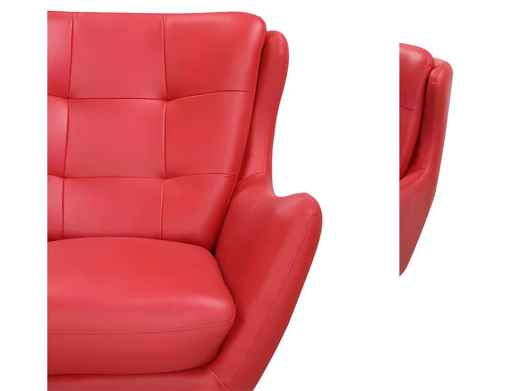 Fauteuil Pivotant En Cuir ANABA - Rouge 5 Fauteuil Pivotant En Cuir ANABA - Rouge – Image 3