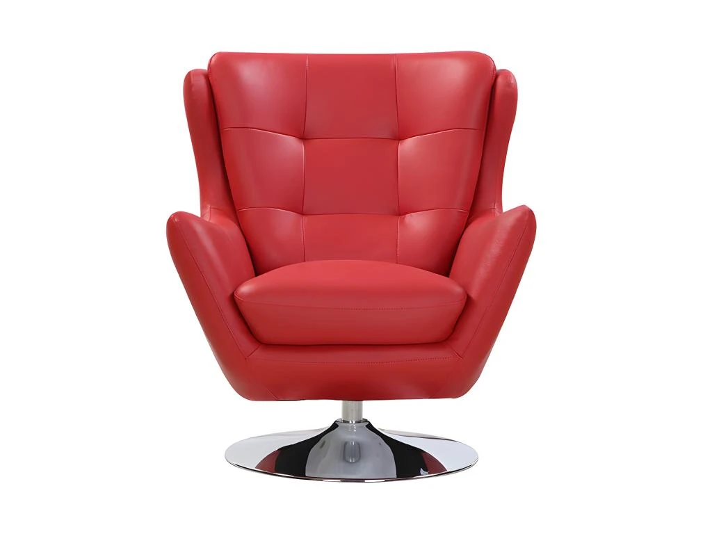 Fauteuil Pivotant En Cuir ANABA - Rouge 4 Fauteuil Pivotant En Cuir ANABA - Rouge – Image 2