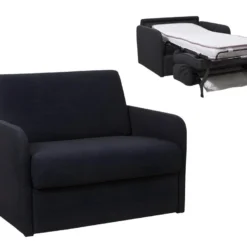 Fauteuil Convertible Express En Tissu NADOA - Couchage 100 Cm - Gris Foncé -Promos Fauteora Magasin fauteuil 369789
