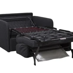 Fauteuil Convertible Express En Tissu NADOA - Couchage 100 Cm - Gris Foncé -Promos Fauteora Magasin fauteuil 369793