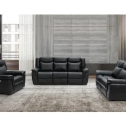 Fauteuil Relax électrique En Cuir KENNETH - Noir