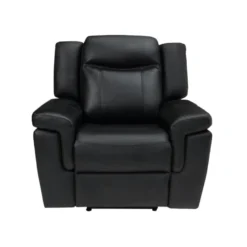 Fauteuil Relax électrique En Cuir KENNETH - Noir -Promos Fauteora Magasin fauteuil 392981