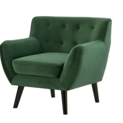 Fauteuil En Velours Vert Sapin SERTI II -Promos Fauteora Magasin fauteuil 3956639