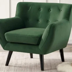 Fauteuil En Velours Vert Sapin SERTI II -Promos Fauteora Magasin fauteuil 3956645