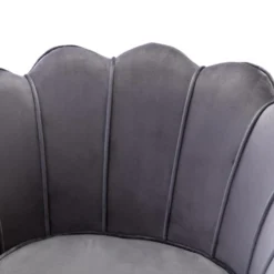 Fauteuil Coquillage En Velours Anthracite DANDELION De Pascal Morabito -Promos Fauteora Magasin fauteuil 395841