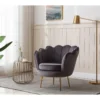 Fauteuil Coquillage En Velours Anthracite DANDELION De Pascal Morabito -Promos Fauteora Magasin fauteuil 395843