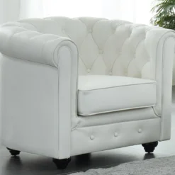 Fauteuil En Cuir De Buffle CHESTERFIELD - Blanc 9 Fauteuil En Cuir De Buffle CHESTERFIELD - Blanc -Promos Fauteora Magasin fauteuil 398831