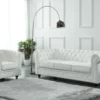 Fauteuil En Cuir De Buffle CHESTERFIELD - Blanc -Promos Fauteora Magasin fauteuil 398837