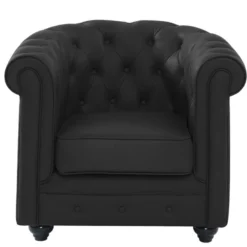 Fauteuil En Cuir De Buffle CHESTERFIELD - Noir 8 Fauteuil En Cuir De Buffle CHESTERFIELD - Noir -Promos Fauteora Magasin fauteuil 398859