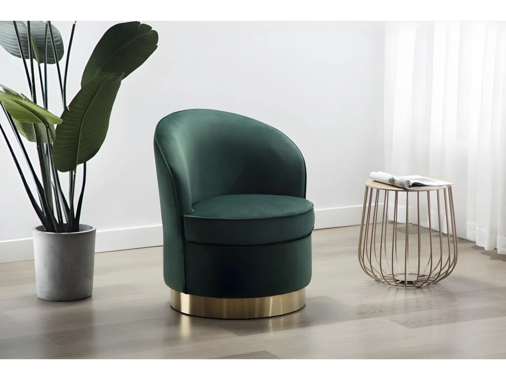 Fauteuil SANELA En Velours - Vert Sapin 3 Fauteuil SANELA En Velours - Vert Sapin