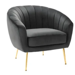 Fauteuil Cabriolet En Velours PABLITO - Anthracite -Promos Fauteora Magasin fauteuil 403781