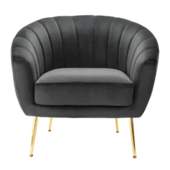 Fauteuil Cabriolet En Velours PABLITO - Anthracite -Promos Fauteora Magasin fauteuil 403783