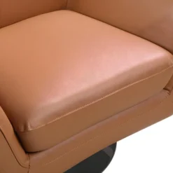 Fauteuil Pivotant En Cuir De Buffle ITHAQUE - Camel -Promos Fauteora Magasin fauteuil 417853