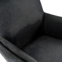 Fauteuil Inclinable En Lin Avec Repose-pieds ARBORI - Gris Anthracite -Promos Fauteora Magasin fauteuil 433653