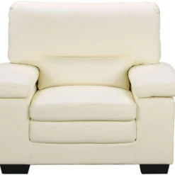 Fauteuil En Cuir De Buffle Ivoire MIMAS II