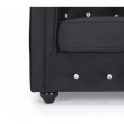 Fauteuil CHESTERFIELD - Velours Noir Et Boutons Effet Cristal 11 Fauteuil CHESTERFIELD - Velours Noir Et Boutons Effet Cristal -Promos Fauteora Magasin fauteuil 474489