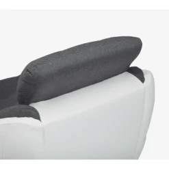 Fauteuil En Tissu Et Simili FAREZ - Bicolore Gris Et Blanc -Promos Fauteora Magasin fauteuil 474521