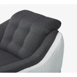 Fauteuil En Tissu Et Simili FAREZ - Bicolore Gris Et Blanc -Promos Fauteora Magasin fauteuil 474523