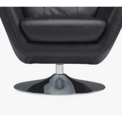 Fauteuil Pivotant En Cuir ANABA - Noir -Promos Fauteora Magasin fauteuil 474541