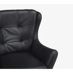 Fauteuil Pivotant En Cuir ANABA - Noir -Promos Fauteora Magasin fauteuil 474547